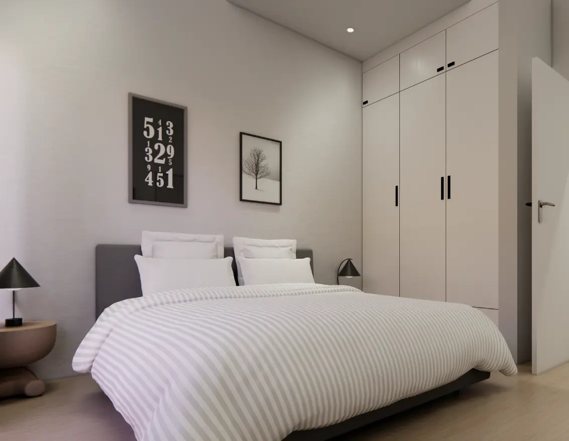 Bedroom in a 1 Bedroom Ghana Apartment with modern design